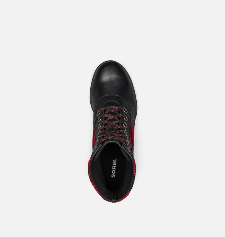 Sorel Dam Wedges Svarta/Röda - Lexie™ Boot - YKJ-370614